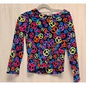 Kid's place large 10/12 kids multicolor peace sign hoodie pocket pullover